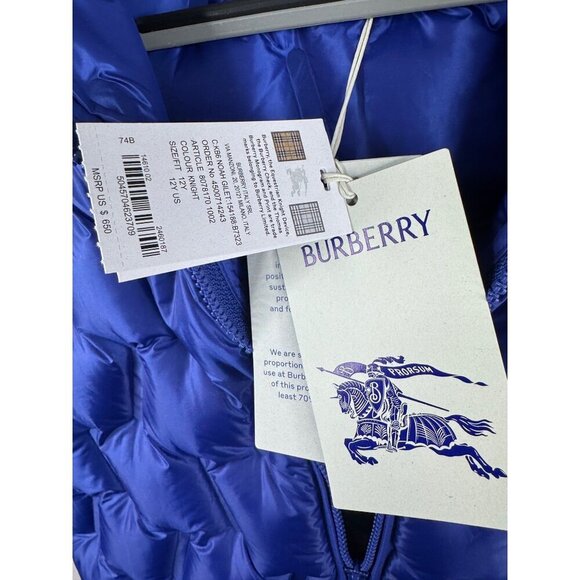 NWT Burberry Kids Quilted Down Vest Hoodie 12 Youth 12Y - Picture 7 of 14